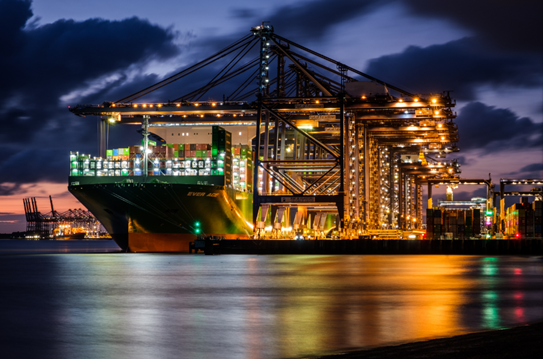 Runner-Up: Peter Stokes' shot of the Ever Ace docked at Felixstowe